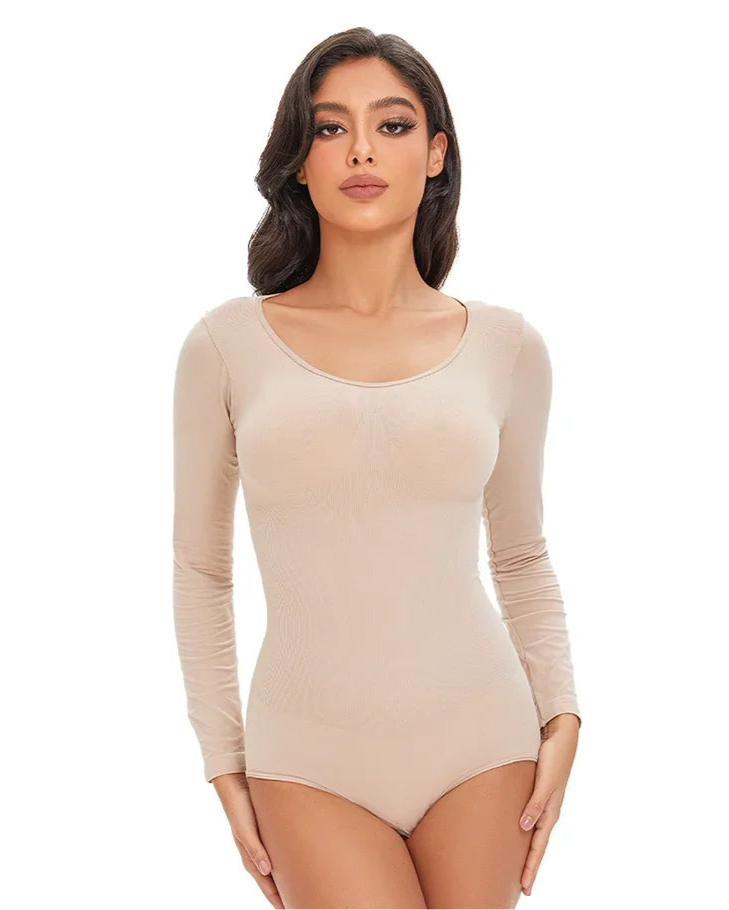 WonderSculpt Butt Lifter Long Sleeve Shapewear Bodysuit