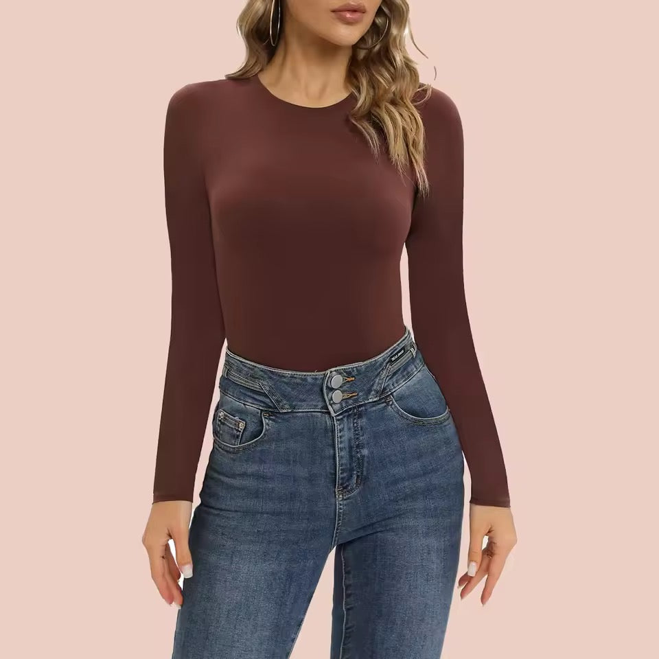 Sculpt High Neck Long Sleeve Shapewear Bodysuit