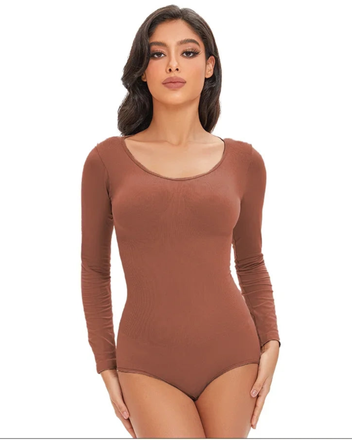 WonderSculpt Butt Lifter Long Sleeve Shapewear Bodysuit