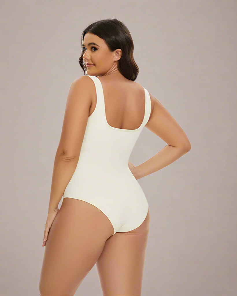 Sculpt Square Neck Ribbed Shapewear Bodysuit