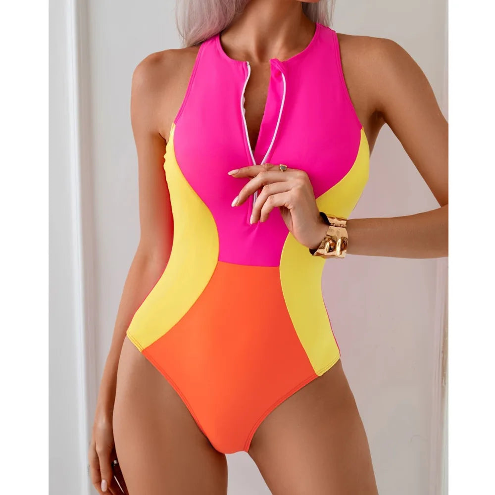 WonderSculpt Bright Shapewear Swimsuit with Zipper