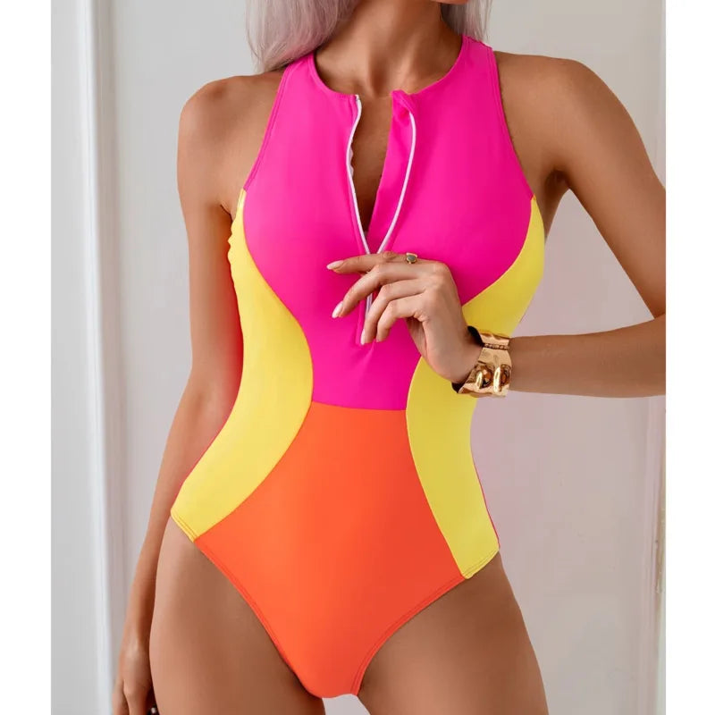 WonderSculpt Bright Shapewear Swimsuit with Zipper
