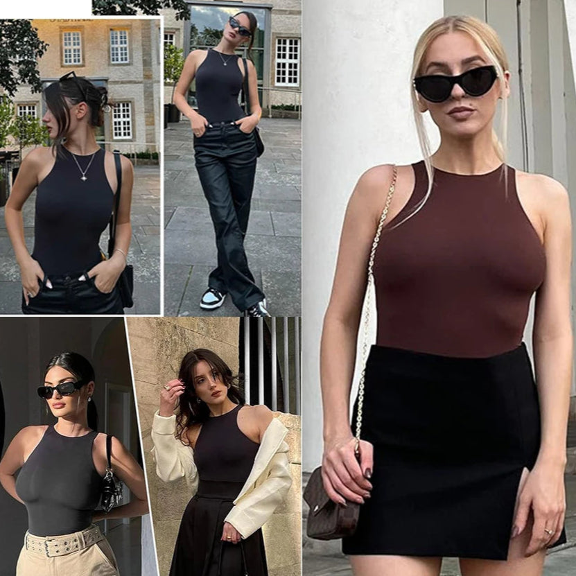 Women wearing Wonderform shapewear styled with everyday outfits including jeans, blazers, and skirts showing versatile ways to wear shapewear comfortably.