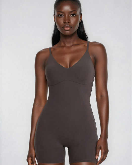 SculptFit Backless Mesh Jumpsuit