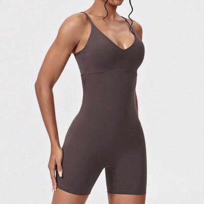 SculptFit Backless Mesh Jumpsuit