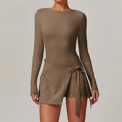 PowerFlex Long Sleeve Wrap Skort Jumpsuit