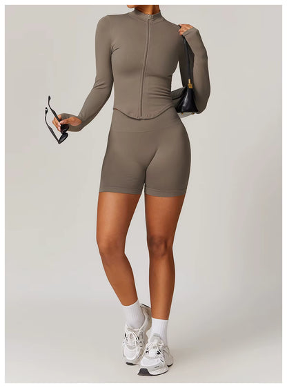 SculptFit Long Sleeve Crop Top
