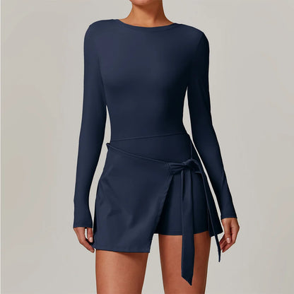 PowerFlex Long Sleeve Wrap Skort Jumpsuit