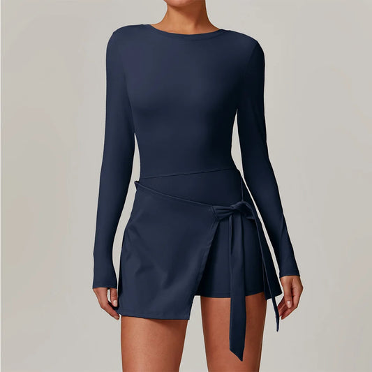 PowerFlex Long Sleeve Wrap Skort Jumpsuit