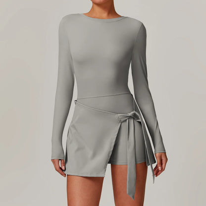 PowerFlex Long Sleeve Wrap Skort Jumpsuit