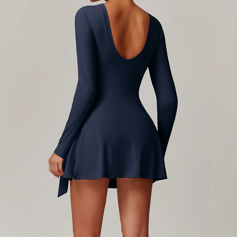 PowerFlex Long Sleeve Wrap Skort Jumpsuit
